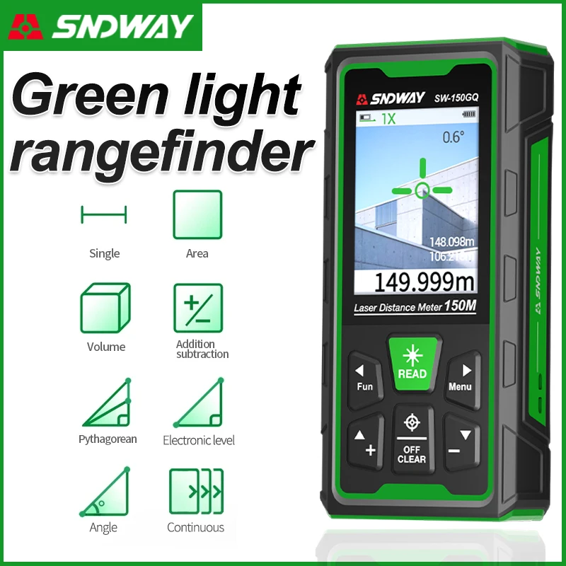 Industrial Laser Rangefinder - Medidor de Distância a Laser Verde