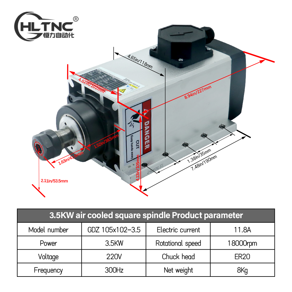 3.5kw er20 220vquare fly-edge  - Cnc Spindle Motor avaliação e preço