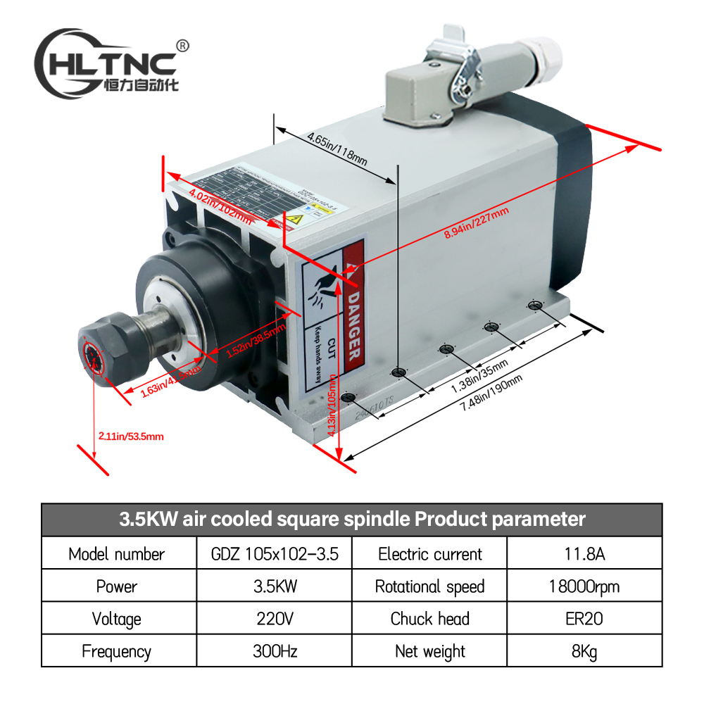 3.5kw er20 220vquare fly-edge  - Cnc Spindle Motor avaliação e preço